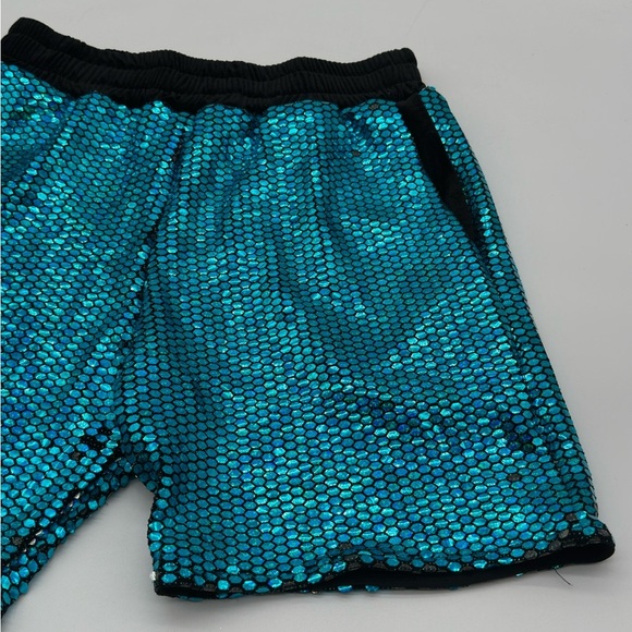 Shiny Sequin Sparkly Shorts for Men Straight Leg Partywear Rave Party Size M - Picture 2 of 13